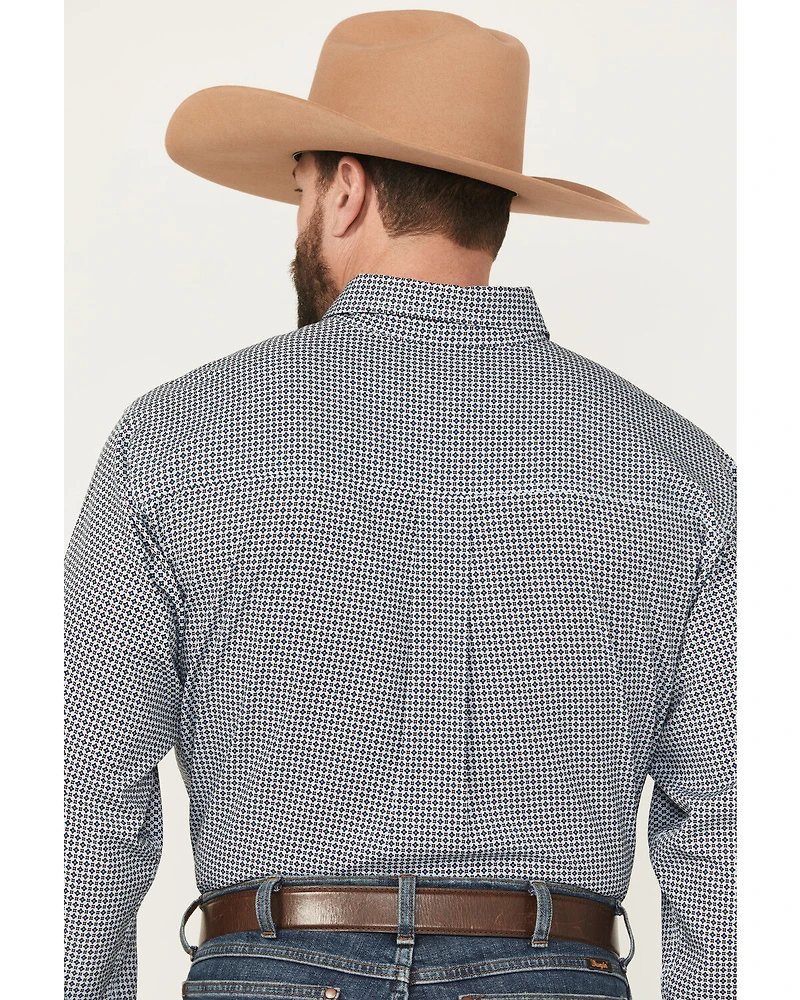 Cinch Men's Geo Print Long Sleeve Button-Down Performance Stretch Western Shirt