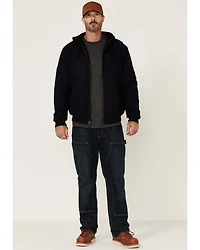 Hawx Men's Navy Pro Insulated Hooded Zip-Front Bomber Work Jacket