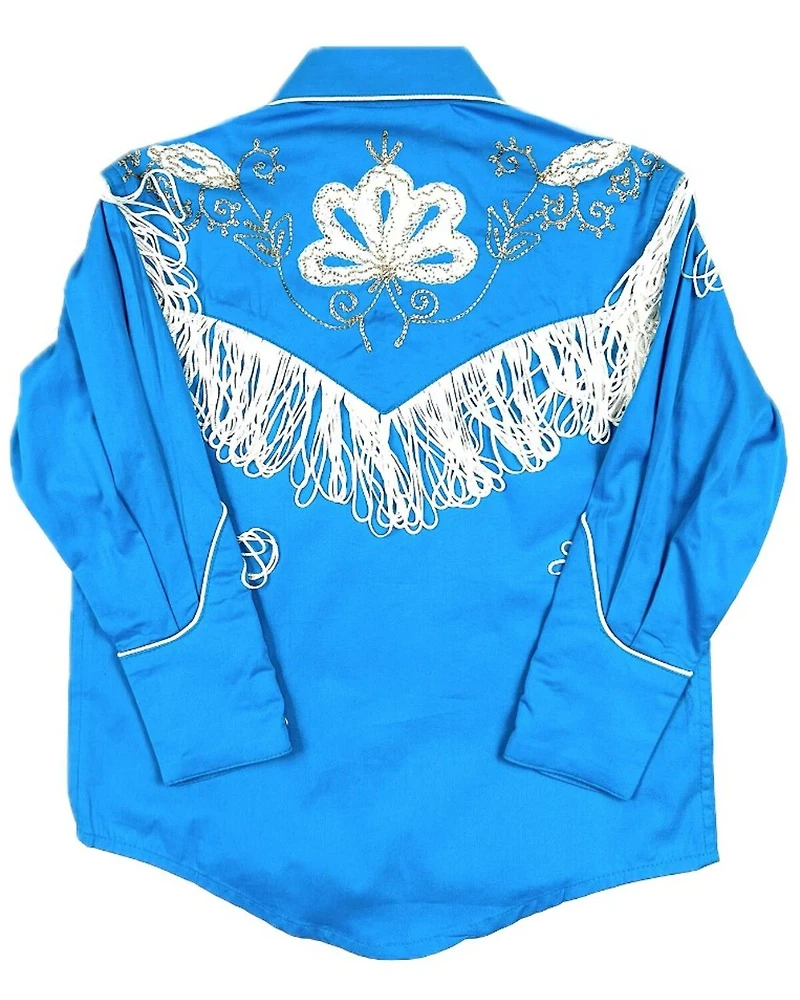 Rockmount Ranchwear Boys' Vintage Fringe Long Sleeve Pearl Snap Western Shirt