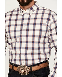 Cody James Men's Yeehaw Plaid Print Long Sleeve Button-Down Stretch Western Shirt - Tall