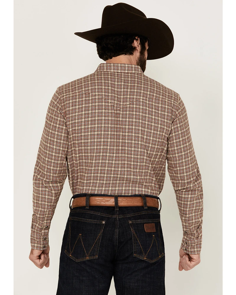 Blue Ranchwear Men's Euclid Plaid Print Long Sleeve Snap Western Shirt
