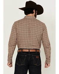 Blue Ranchwear Men's Euclid Plaid Print Long Sleeve Snap Western Shirt
