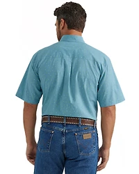 Wrangler Men's Classic Paisley Print Short Sleeve Button-Down Western Shirt