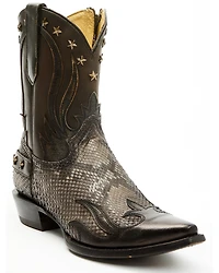 Corral Men's Exotic Python Overlay Short Western Boots - Snip Toe