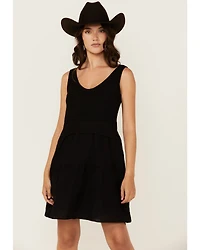 Revel Women's Knit Bodice Tiered Short Mini Dress