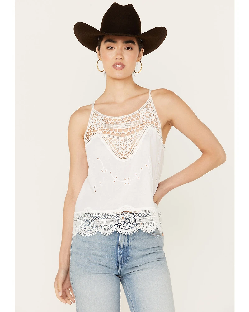 Beyond The Radar Women's Crochet Trim Tank