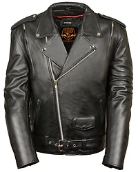 Milwaukee Leather Men's 3X Black Vented Side Lace Leather Motorcycle Jacket