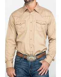 Wrangler Retro Men's Solid Long Sleeve Snap Western Shirt