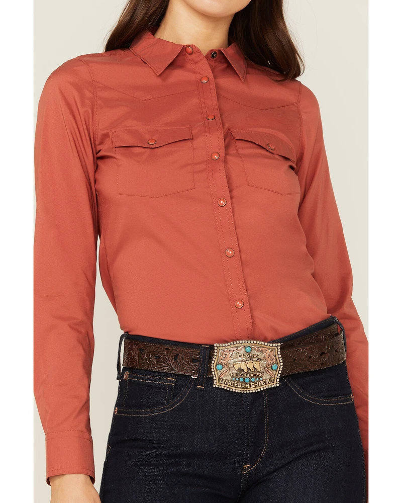 RANK 45® Women's Vented Performance Outdoor Long Sleeve Snap Western Shirt