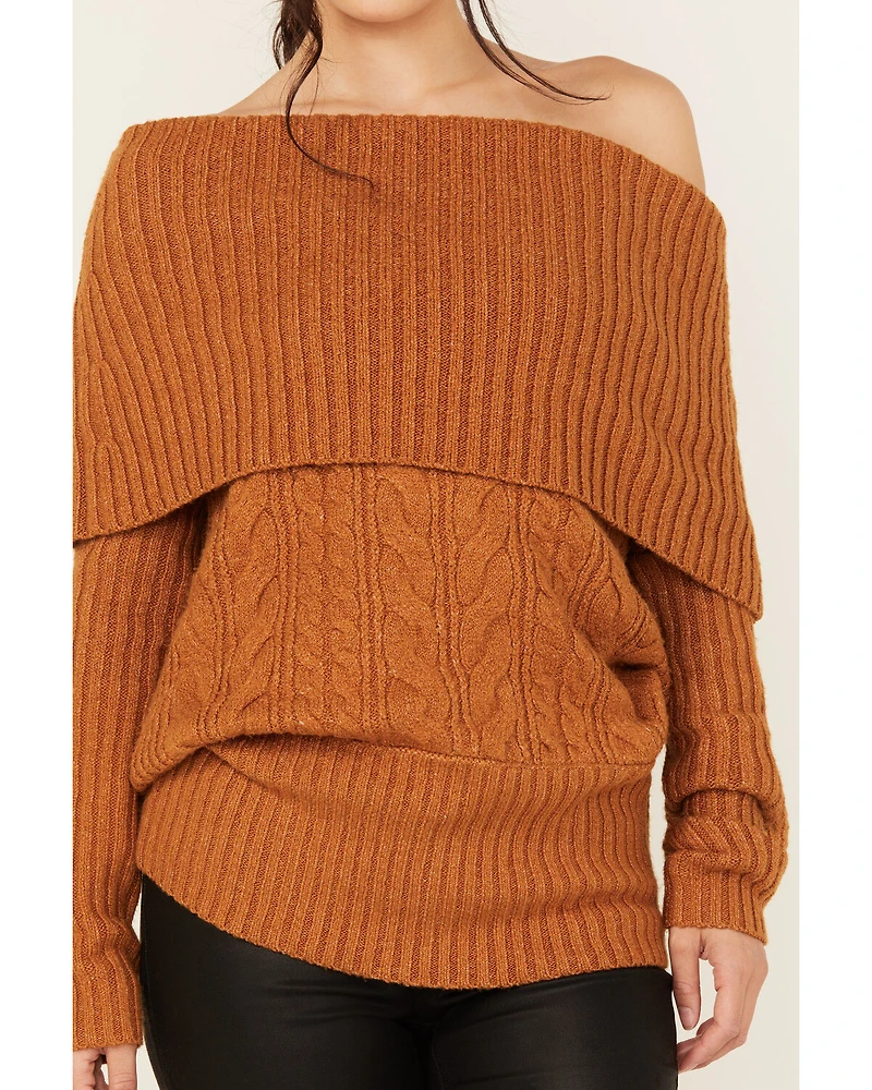 Shyanne Women's Off The Shoulder Cable Knit Sweater