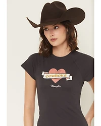 Wrangler Women's Cowboys Short Sleeve Graphic Baby Tee