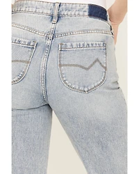 Cleo + Wolf Women's Light Wash High Rise Straight Cropped Jeans