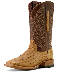 Ariat Men's Classic Cash Exotic Ostrich Western Boots - Broad Square Toe