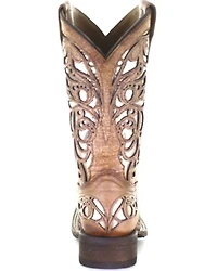 Corral Girls' Shiny Inlay Western Boots - Square Toe