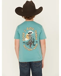Rock & Roll Denim Boys' Skeleton Short Sleeve Graphic T-Shirt