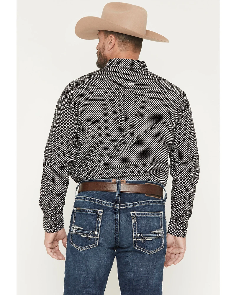 Ariat Men's Troy Geo Print Fitted Long Sleeve Button-Down Western Shirt