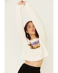 Cut & Paste Women's Desert Dreamer Graphic Cropped Long Sleeve Top