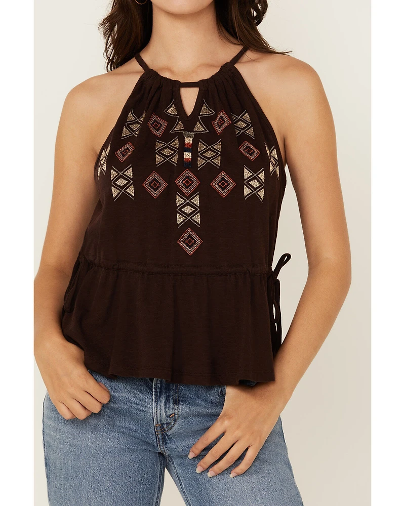 Shyanne Women's Embroidered Side Tie Tank Top