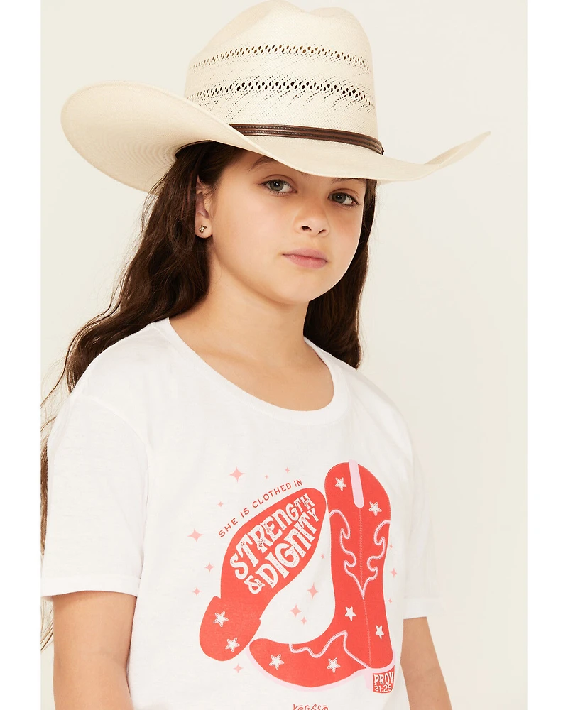 Kerusso Girls' Strength And Dignity Short Sleeve Graphic Tee