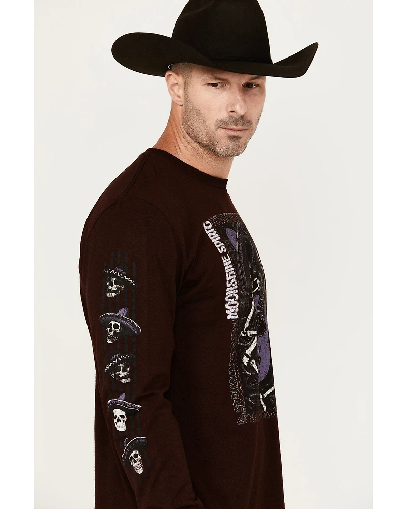 Moonshine Spirit Men's Skully Graphic Long Sleeve T-Shirt