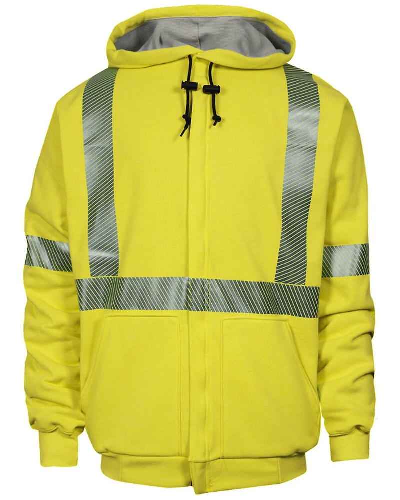 National Safety Apparel Men's FR Vizable Hi-Vis Waffle Weave Zip Front Work Sweatshirt