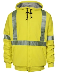 National Safety Apparel Men's FR Vizable Hi-Vis Waffle Weave Zip Front Work Sweatshirt
