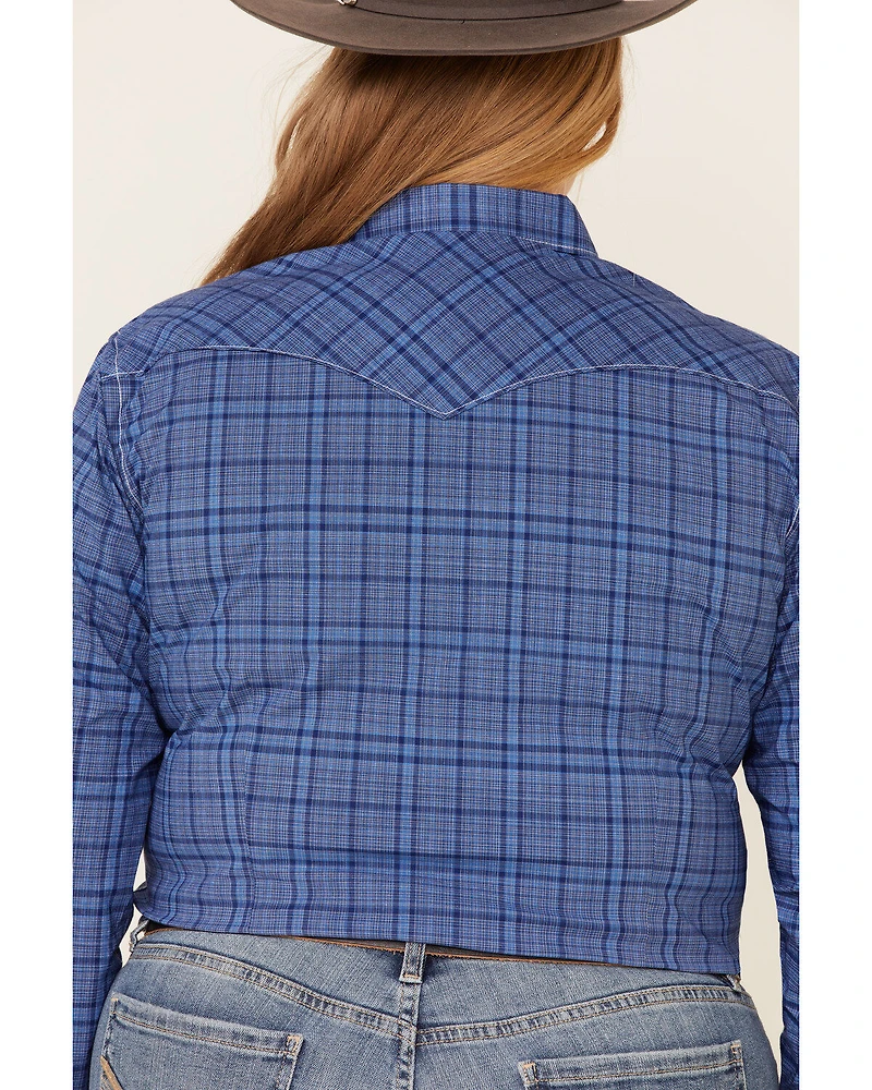 Rough Stock by Panhandle Women's Carrigan Plaid Print Long Sleeve Western Shirt - Plus