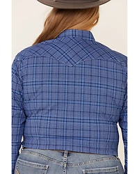 Rough Stock by Panhandle Women's Carrigan Plaid Print Long Sleeve Western Shirt - Plus