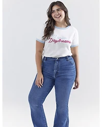 Wrangler® X Barbie™ Women's Denim Daydreams Slim Ringer Tee
