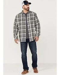 Brothers and Sons Men's Plaid Long Sleeve Button-Down Western Shirt