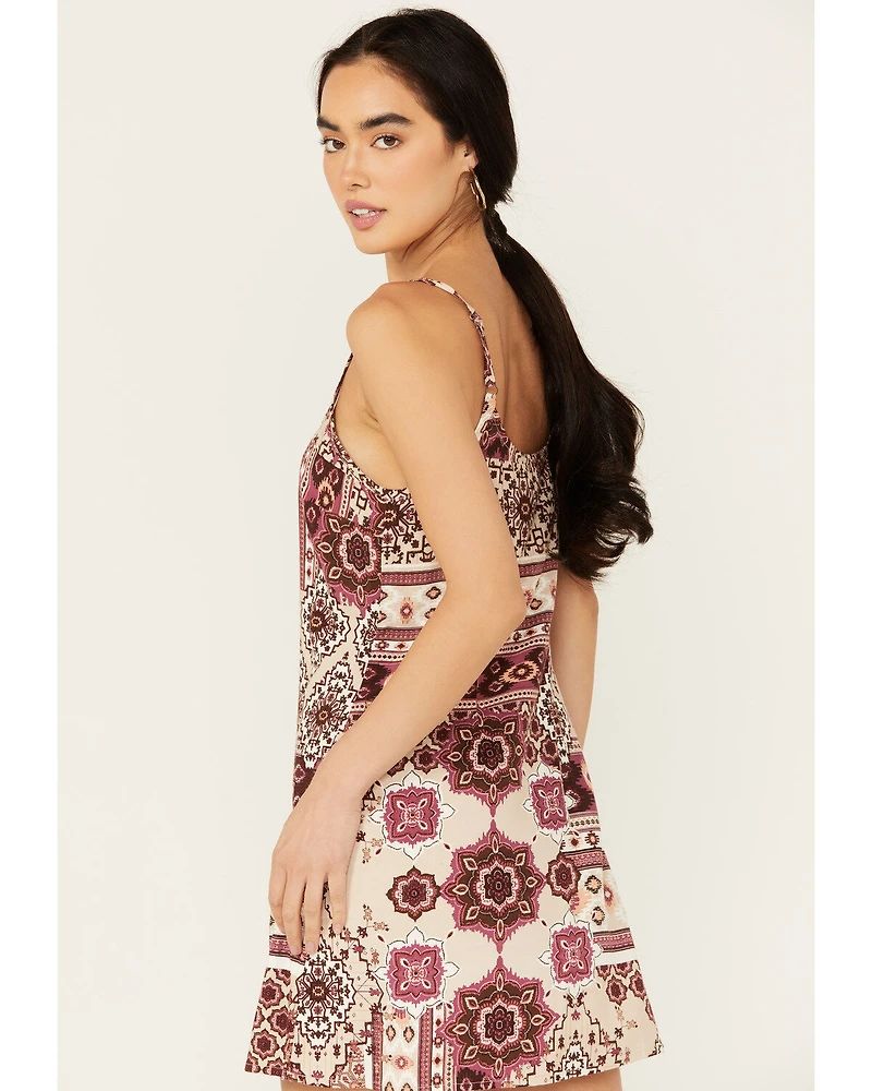 Shyanne Women's Printed Challis Mini Slip Dress