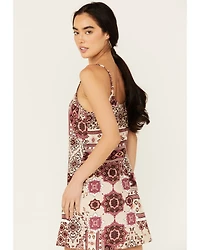 Shyanne Women's Printed Challis Mini Slip Dress