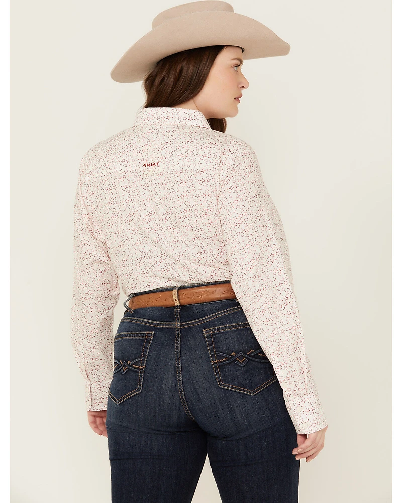 Ariat Women's Kirby Stretch Star Print Button-Down Long Sleeve Western Shirt - Plus