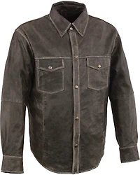 Milwaukee Leather Men's Lightweight Leather Shirt - Big & Tall