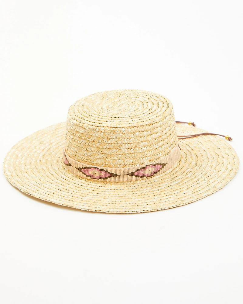 Nikki Beach Women's Southwestern Cobra Straw Western Fashion Hat