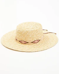 Nikki Beach Women's Southwestern Cobra Straw Western Fashion Hat