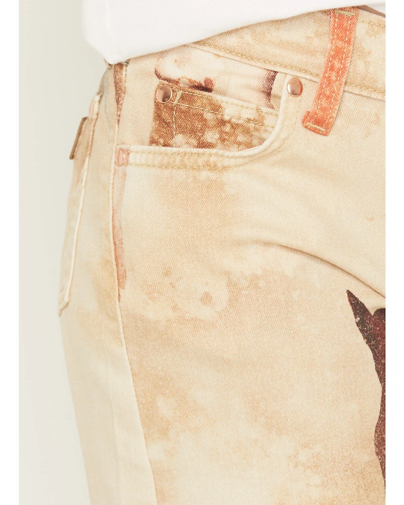 Wrangler X Lainey Wilson Girls' Horse Print Wide Leg Stretch Denim Jeans