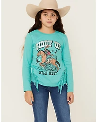 Rock & Roll Denim Girls' Giddy Up Long Sleeve Graphic Tee
