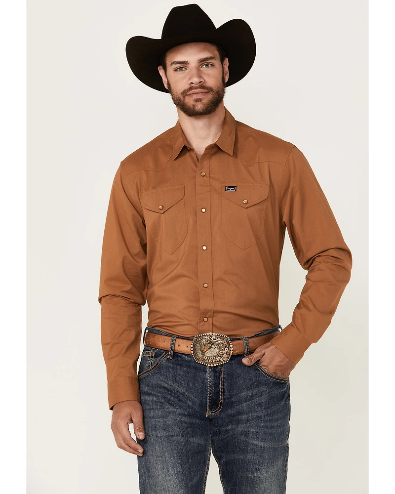 Kimes Ranch Men's Blackout Solid Long Sleeve Snap Performance Western Shirt