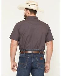 Gibson Trading Co Men's Polka Micro Geo Print Short Sleeve Button-Down Stretch Western Shirt