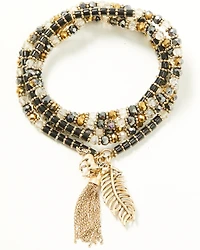 Lainey Wilson Women's Beaded Charm Horse and Feather Necklace