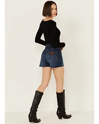 Wrangler Retro Women's Dark Wash Bailey High Rise Cutoff Denim Shorts