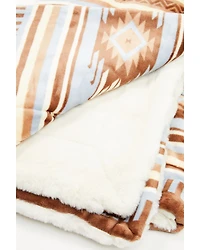 Boot Barn Southwestern Print Faux Fur Blanket