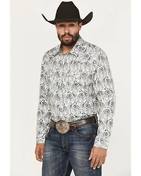 Cody James Men's Rodeo Runway Paisley Print Long Sleeve Snap Shirt