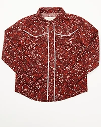 Shyanne Toddler Girls' Dakota Floral Print Long Sleeve Pearl Snap Western Shirt