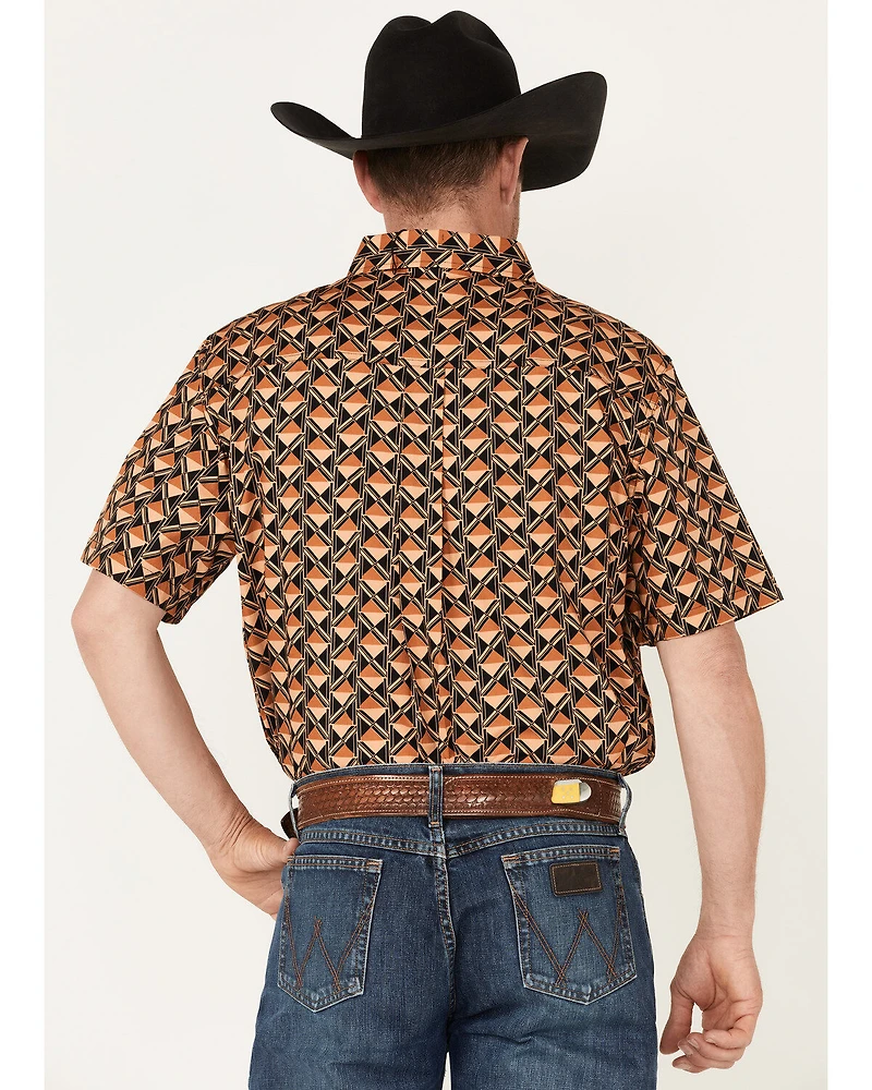 RANK 45® Men's Chisel Geo Print Short Sleeve Button-Down Western Shirt