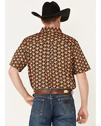 RANK 45® Men's Chisel Geo Print Short Sleeve Button-Down Western Shirt