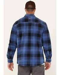 Hawx Men's Ainsley Plaid Print Long Sleeve Snap Polar Fleece Shirt Jacket