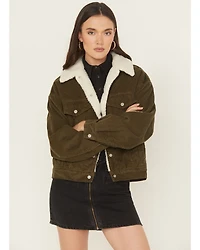 Levi's Women's Corduroy Sherpa Lined Snap Trucker Jacket