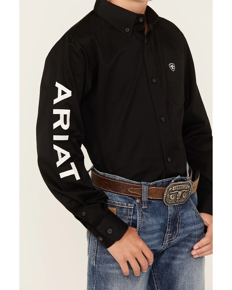 Ariat Boys' Team Logo Long Sleeve Button Down Western Shirt